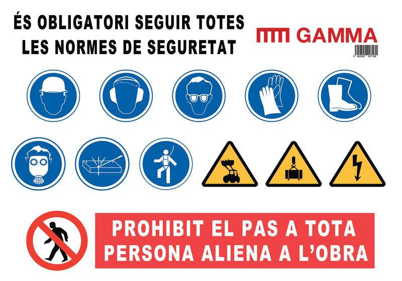 Pz. Cartell GAMMA normativa obligatoria 100x70cm. Català