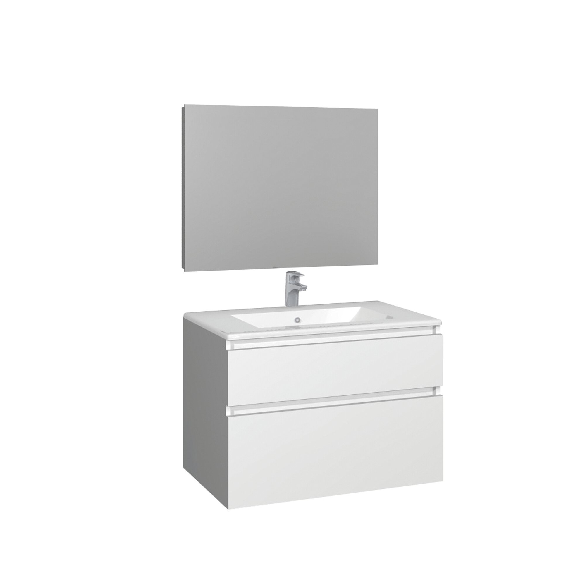 Conjunto Baho manning susp. 80 blanco con espejo liso