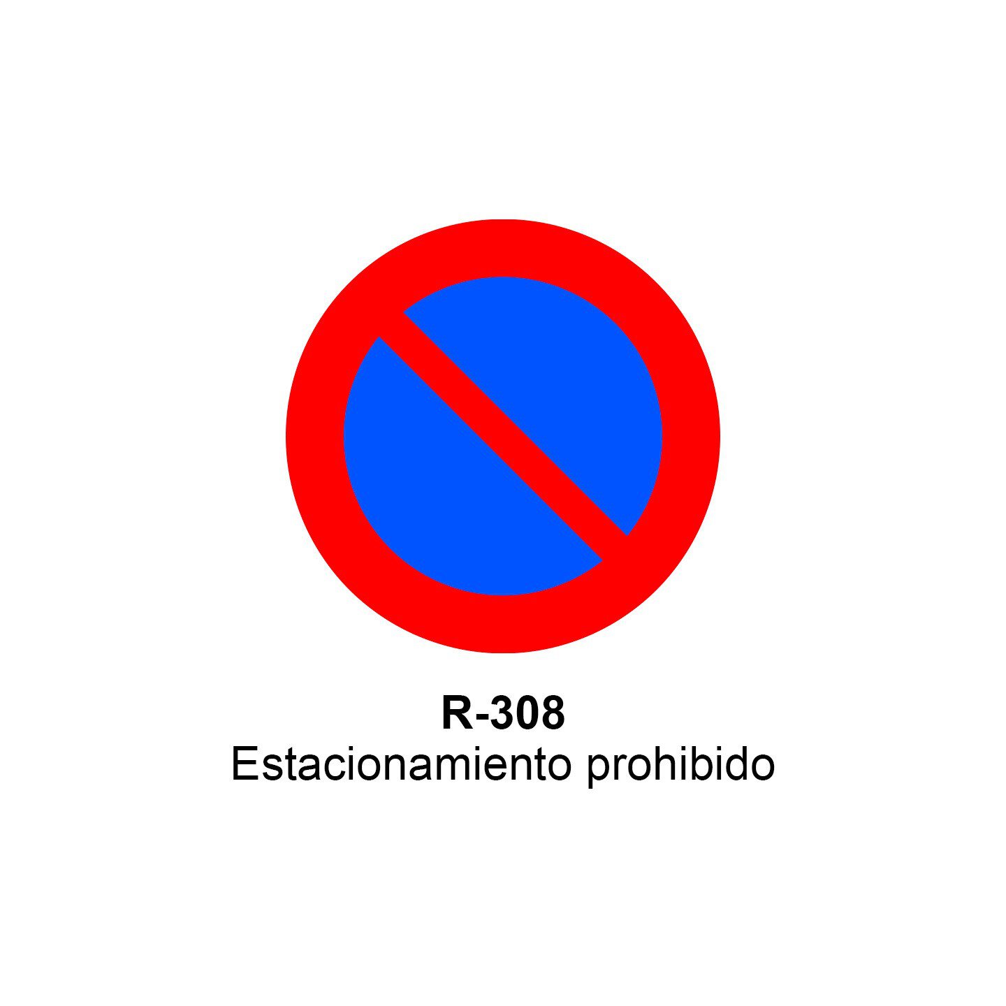 Pz. Señal JG acero Estacionamiento prohibido Eco-50cm