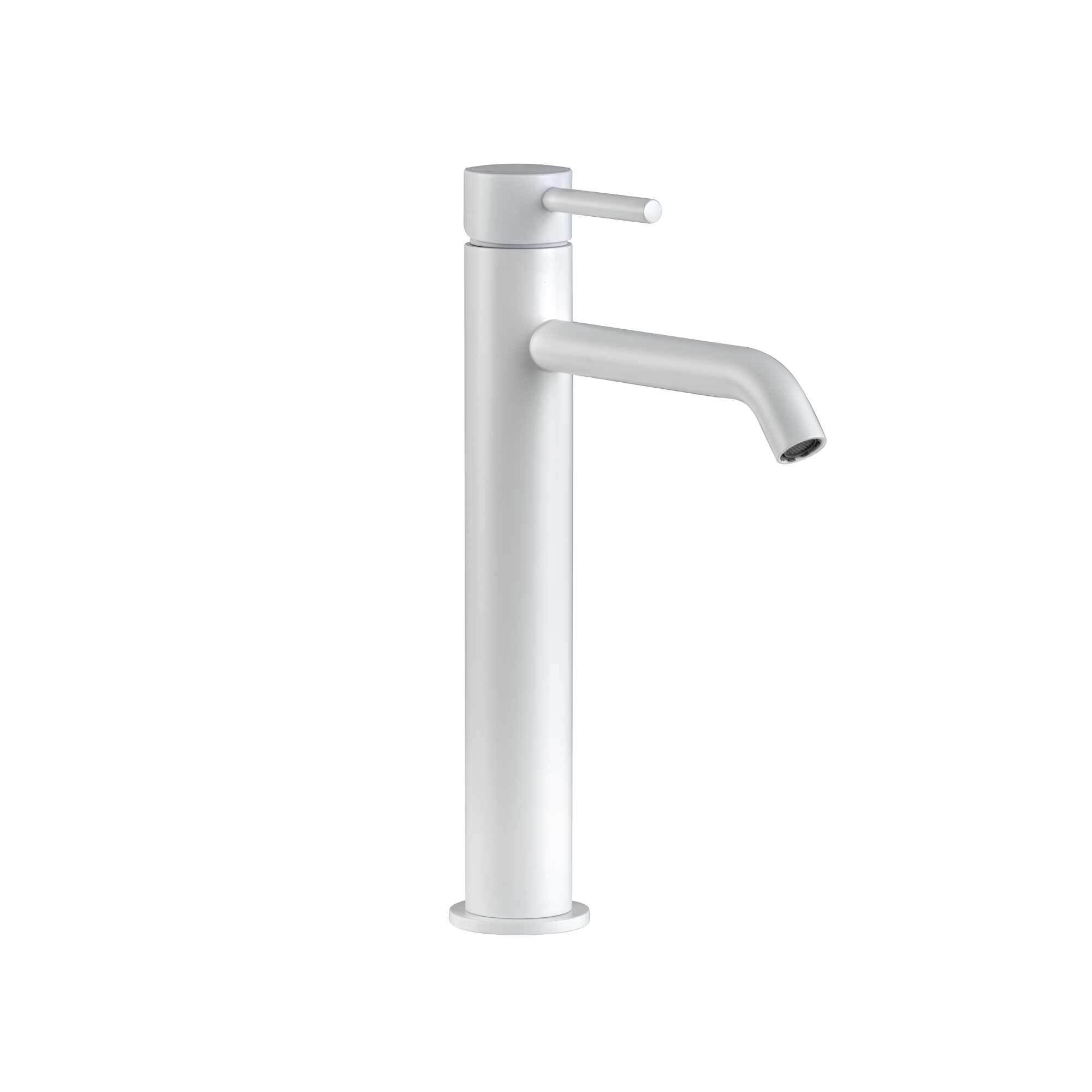 Grifo de lavabo caño alto Baho Rondo blanco