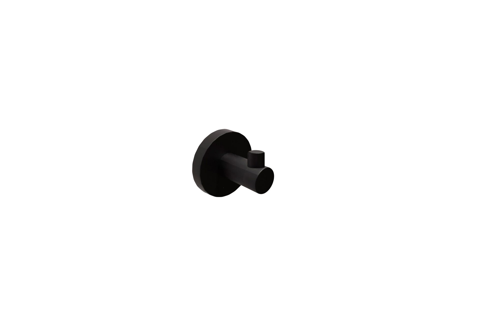 Percha Baho Stick Round Negro Mate (adhesivo)