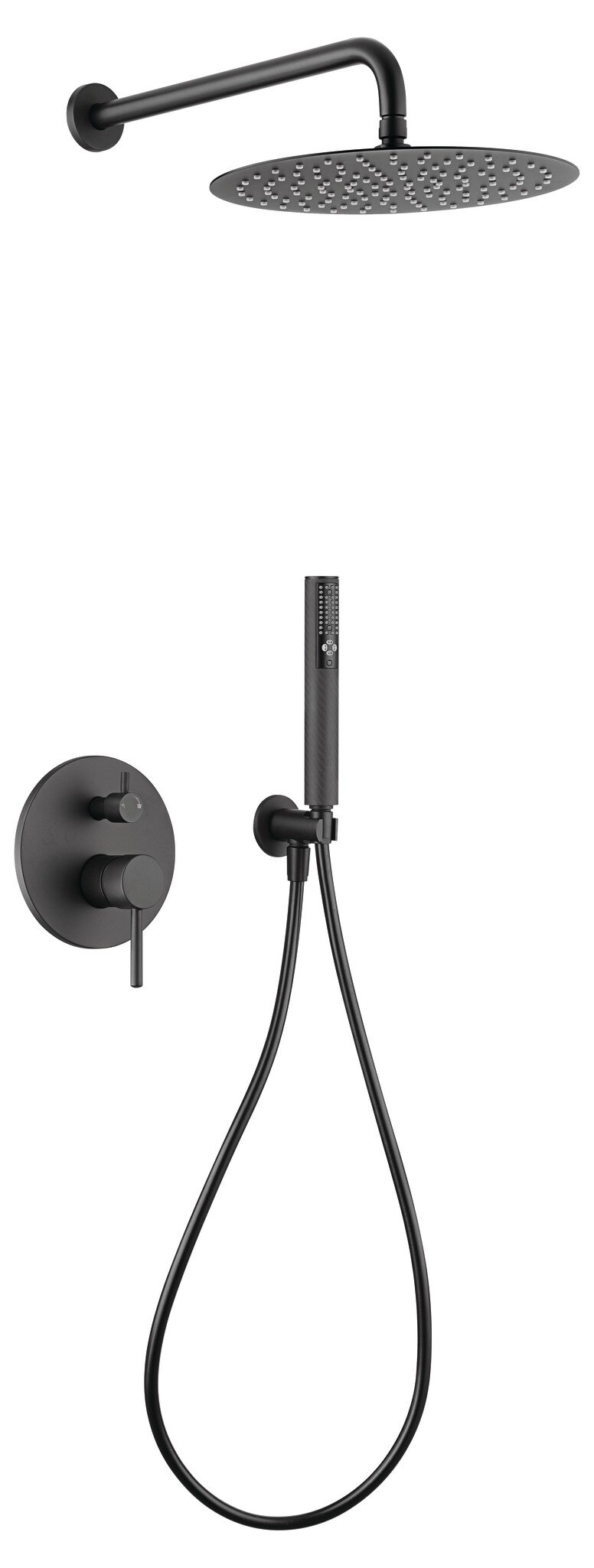Equipo de ducha empotrable Baho Rondo negro