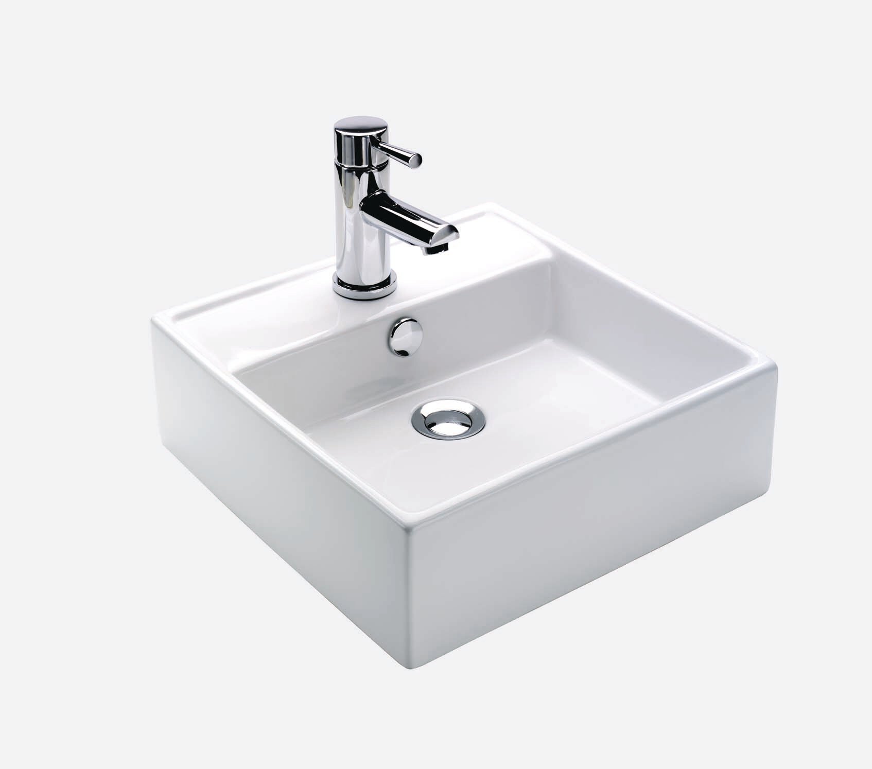 Lavabo Baho Ibo 38x38 blanco brillo