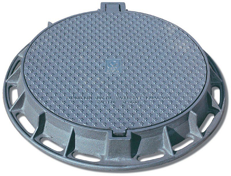 Tapa y aro de pozo diam.600 abatible+cierre d-400 (R-100 SB)