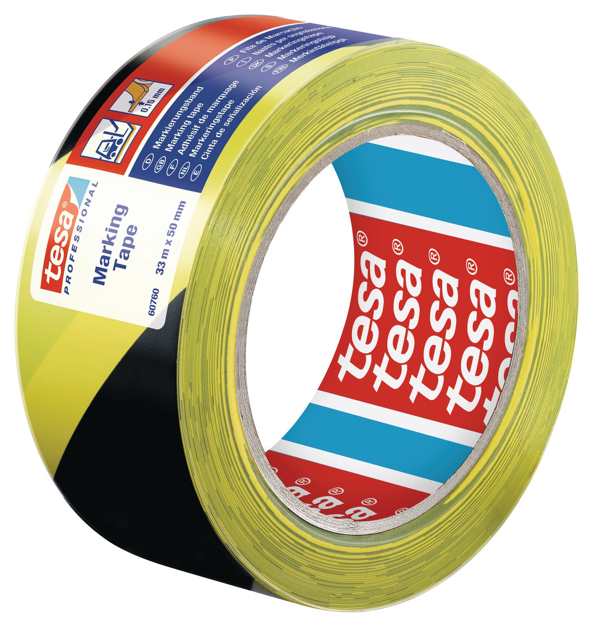 Pz. Tesa 60760 Cinta adhesiva señalizacion PVC 33mx50mm negra/amarilla 60760-00087-16