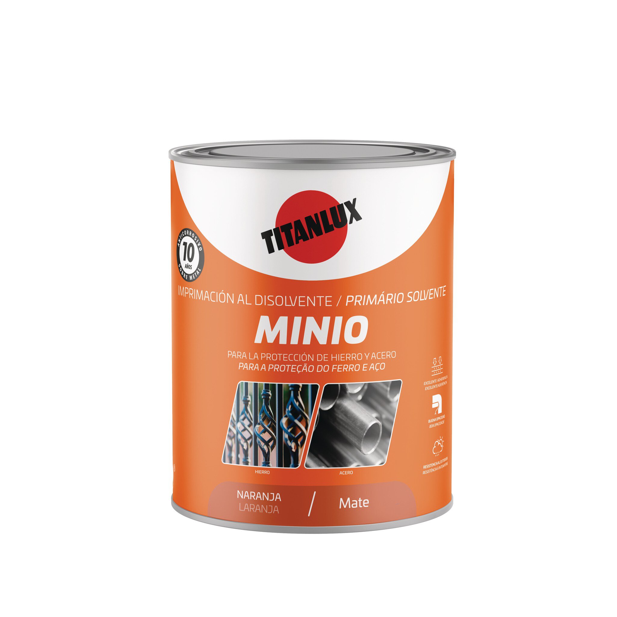 Bote Titanlux esmalte sintético Minio naranja 750ml