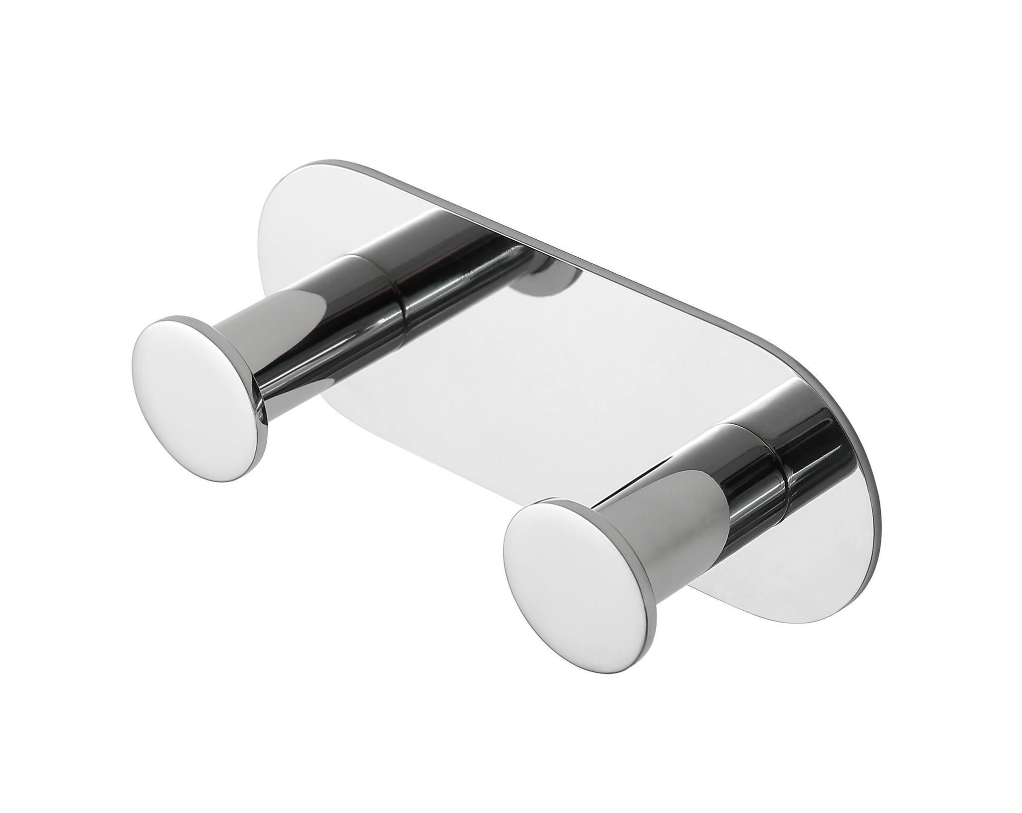 Percha doble Baho Bolt cromo pulido (adhesivo 3M)