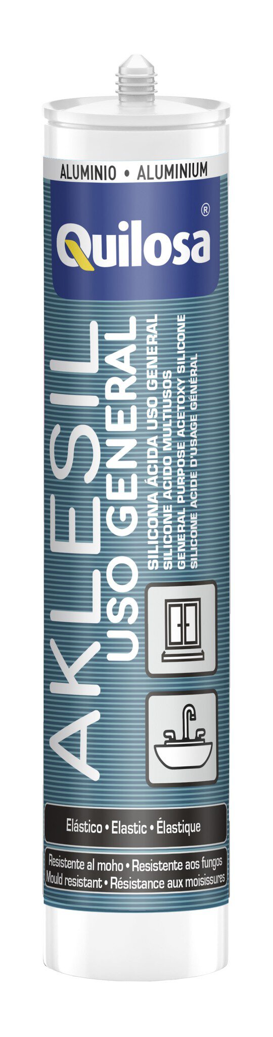 Cart.Quilosa silicona 280ml acida aklesil blanca