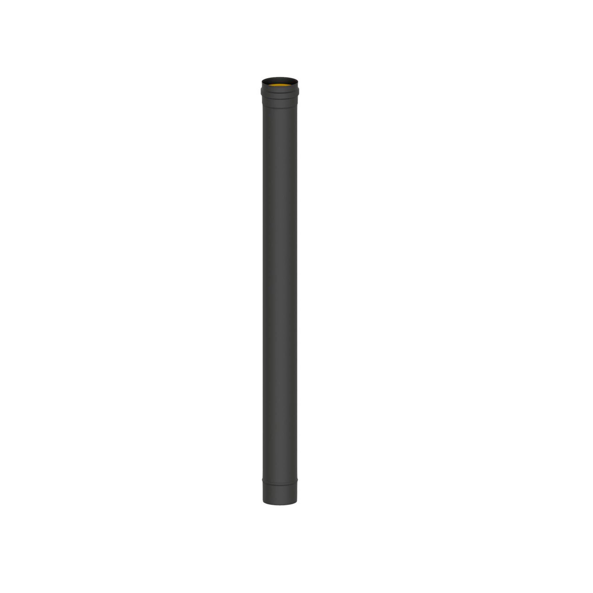 Pz.Exojo Modulo Recto L. 1000 Mm Vitrificado Negro Mate 80mm Diametro para pellet