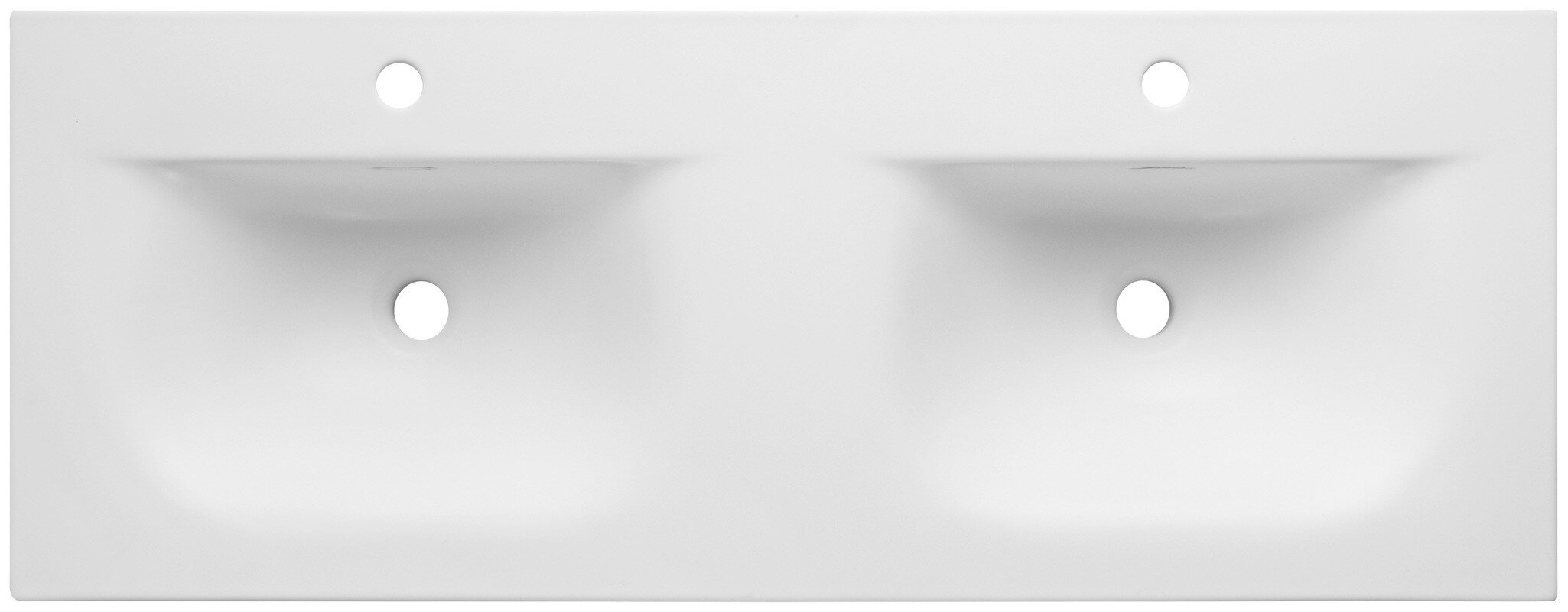 Lavabo Baho Sena 121x46 doble seno blanco mate