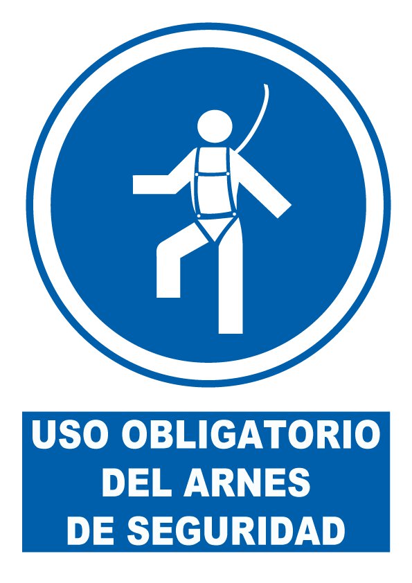 Pz. Señal JG Uso obligatorio arnes de seguridad 30x40 cm