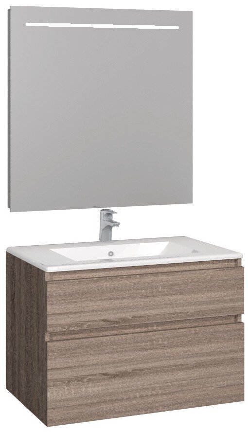 Conjunto Baho manning susp. 80 roble cambrian con espejo liso