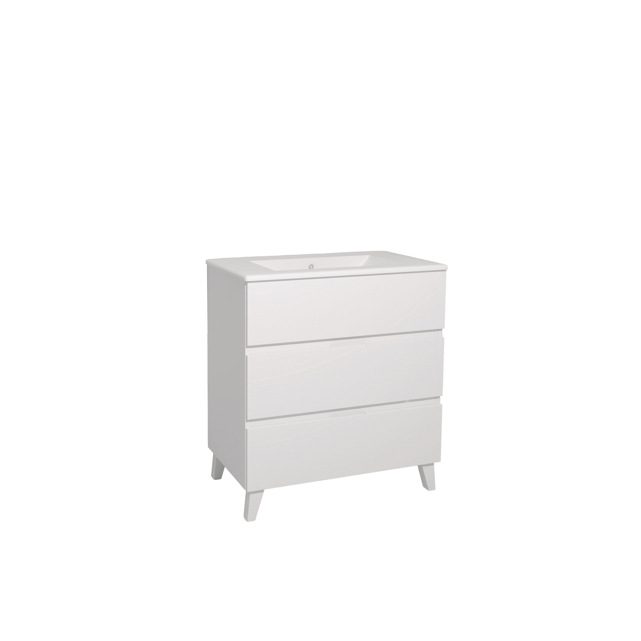 Mueble Baho Manning 3C a suelo 100 blanco brillo