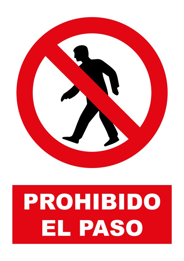 Pz. Señal JG Prohibido el paso 30x40 cm