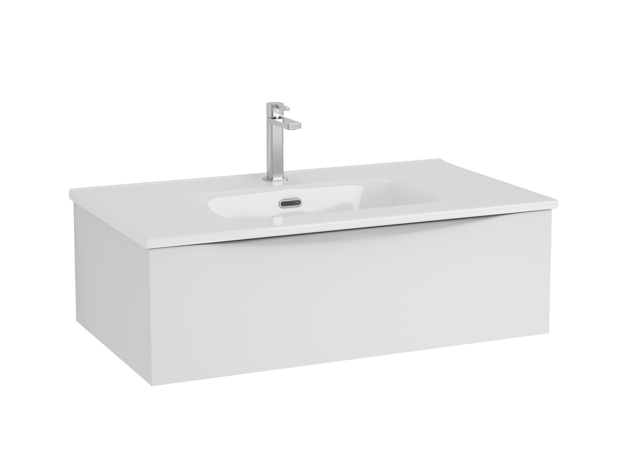 Mueble Baho Lucca 1 cajon suspendido 80 blanco mate