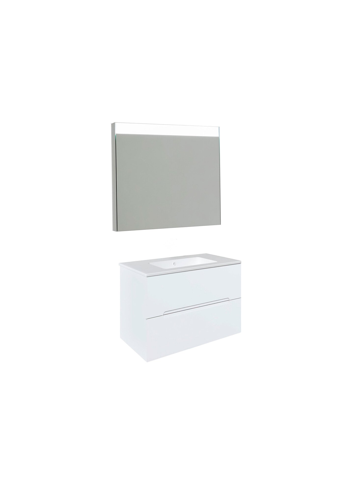Conjunto Baho Plus 80 Calma Blanco Brillo (Espejo Led)