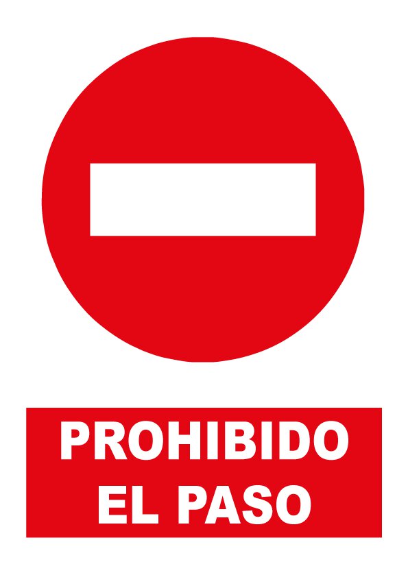 Pz. Señal JG Prohibido el paso/Dirección prohibida 30x40 cm