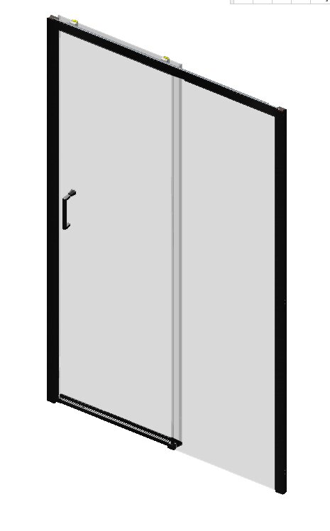 Mampara Baho Orizon Negro Mate 136-140cm