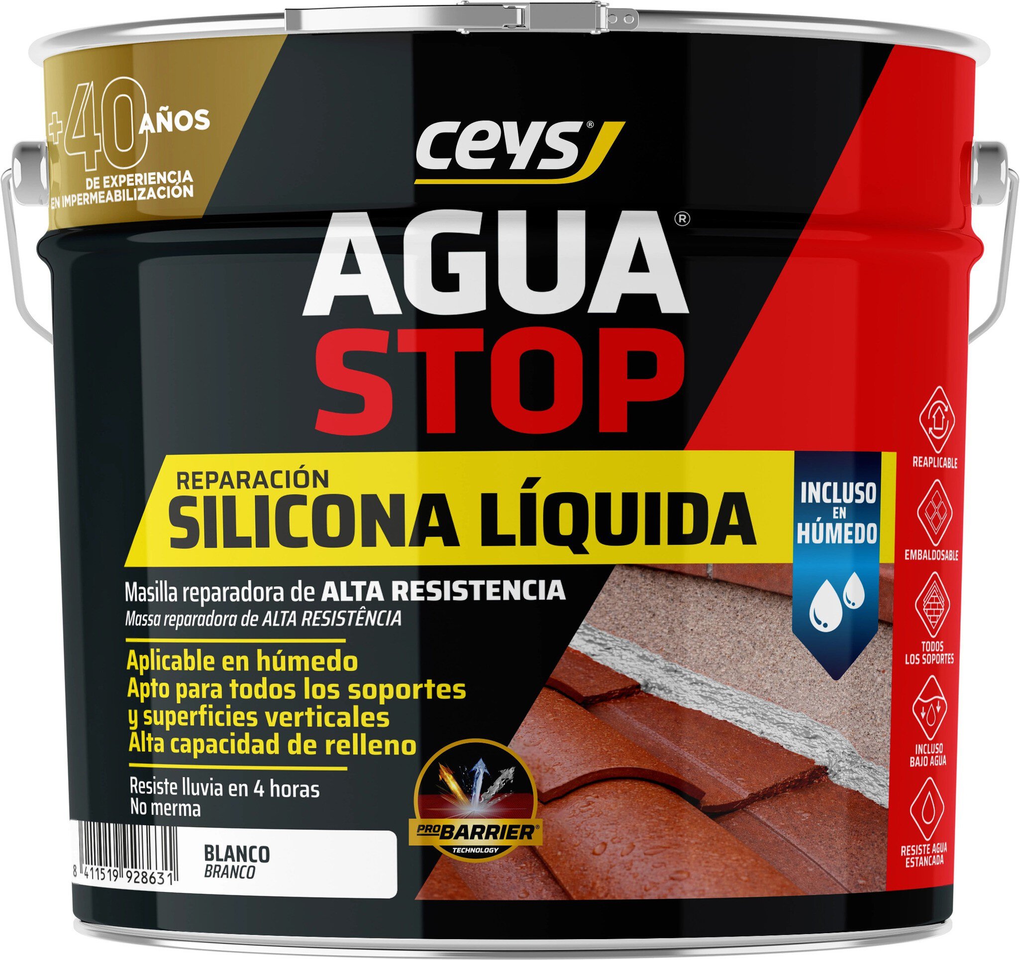 Cubo Ceys Aguastop silicona líquida blanco 4kg