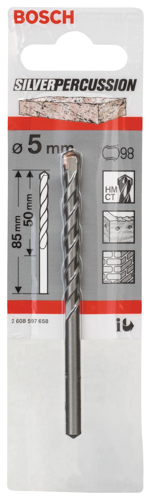 Pz.broca Bosch cyl-3 piedra 5x50x85