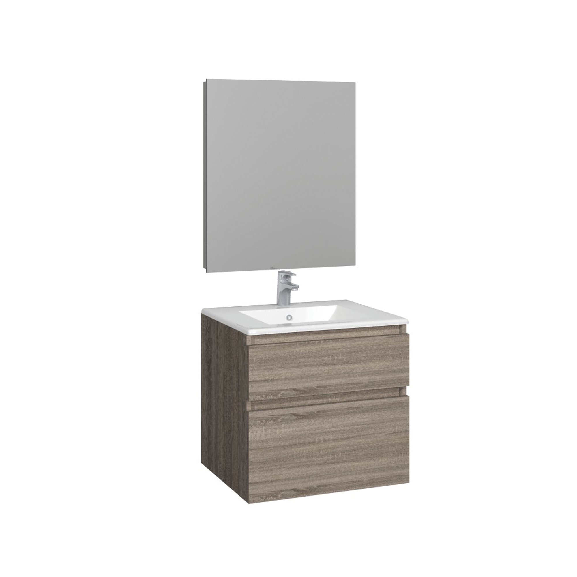 Conjunto Baho manning susp. 60 roble cambrian con espejo liso