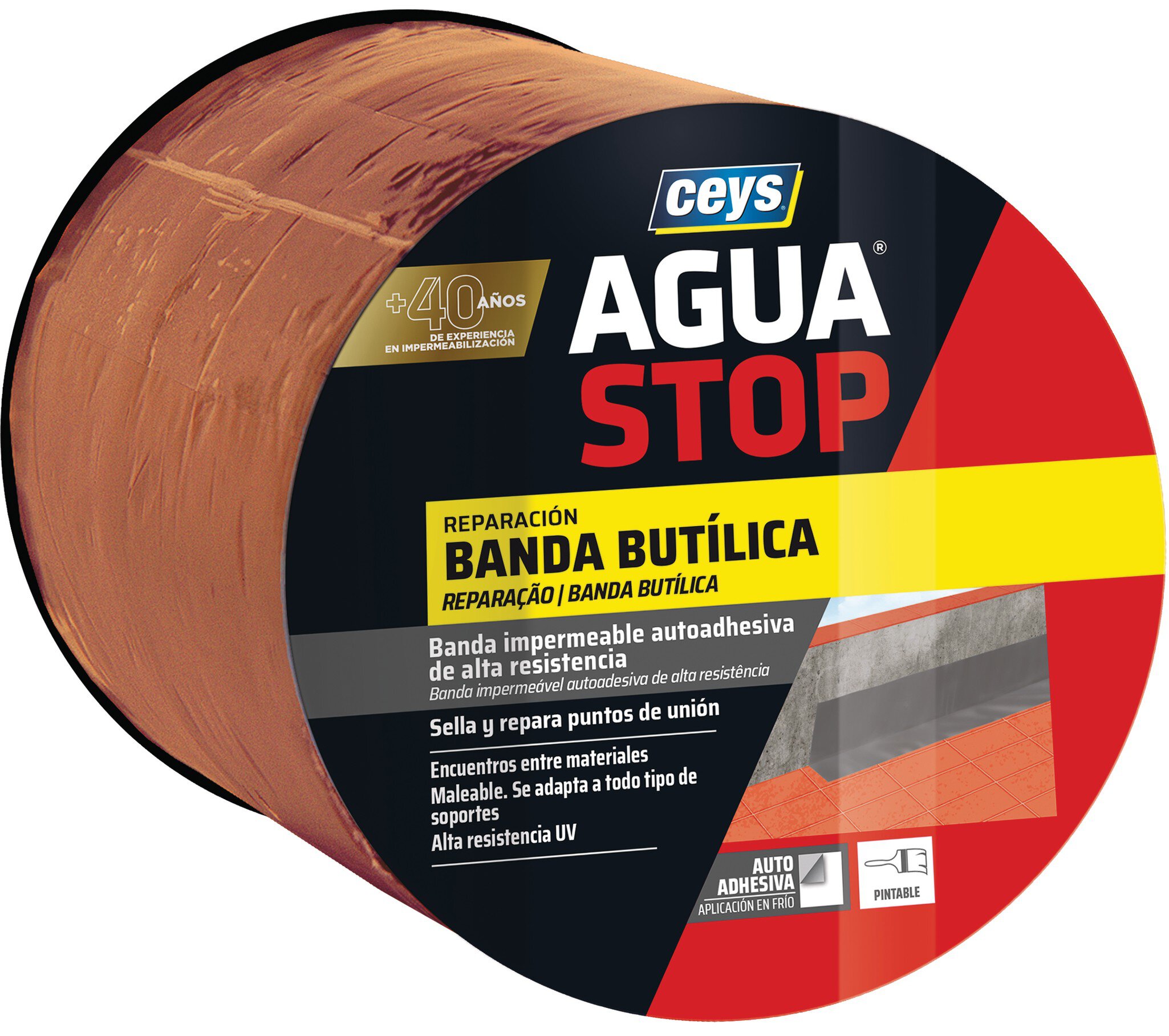 Ud. Ceys Aguastop banda imp. Butilo teja 30cmx10m