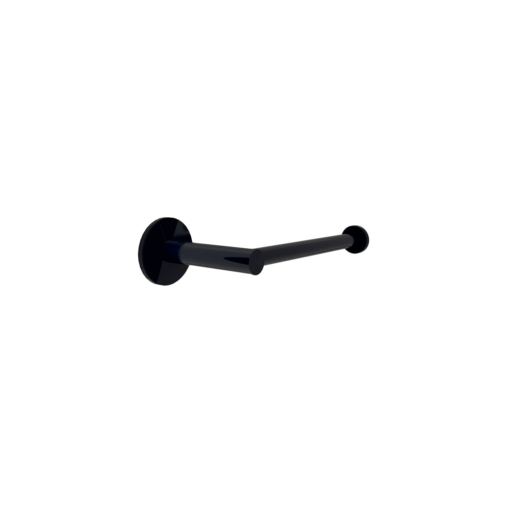Portarrollos lateral Baho Stick Round negro mate sin tapa (adhesivo)