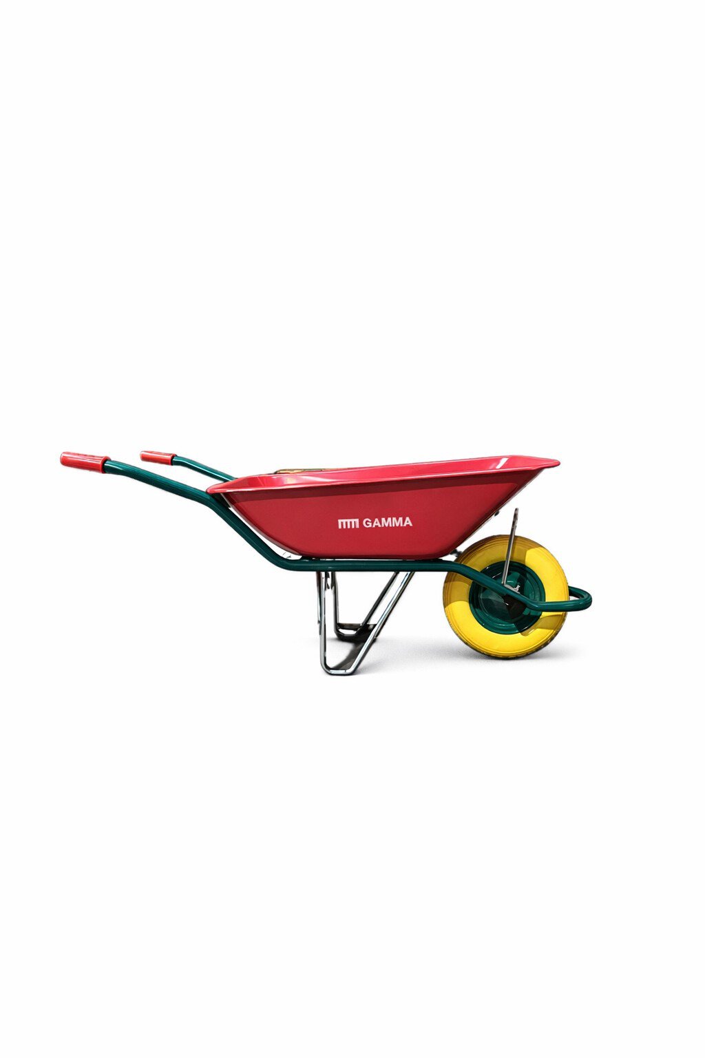 Carretilla Gamma Europea 90L Roja con rueda impinchable montada.