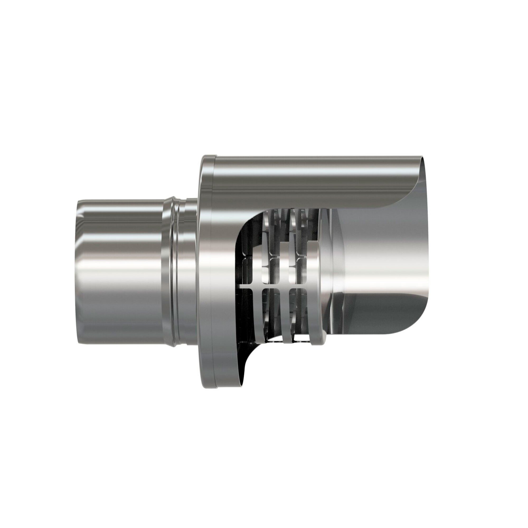 Pz.Exojo Terminal Antilluvia Horizontal Acero Inox Aisi 316L para pellet