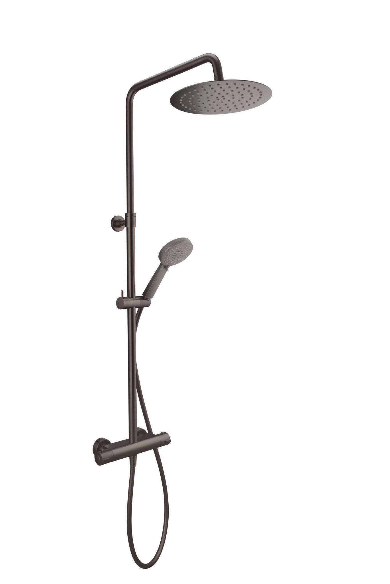 Equipo de ducha Baho Rondo termostático gunmetal