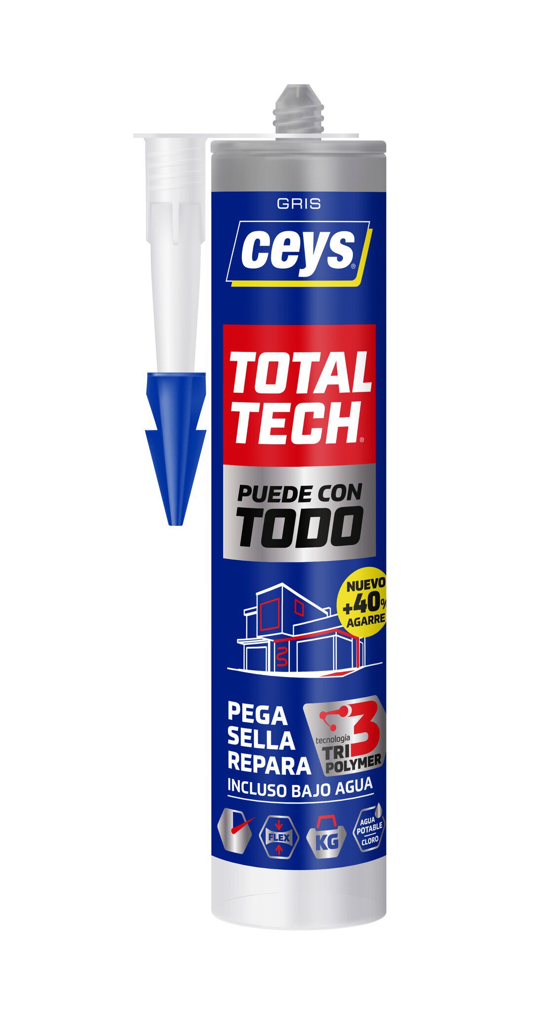 Cartucho masilla Ceys total tech gris 290 ML