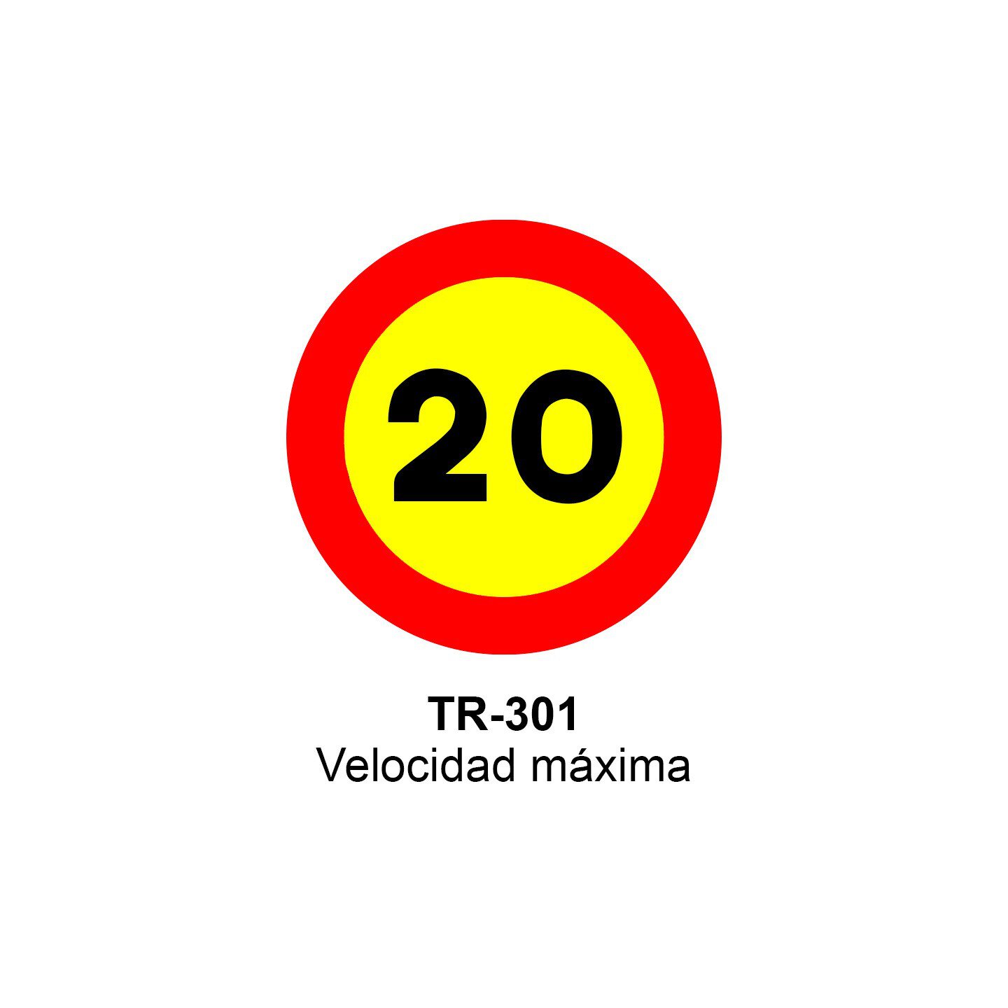 Pz. Señal JG acero Velocidad máxima 20 km/h Eco-50cm