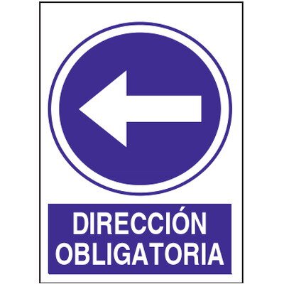 Pz. Señal JG Dirección obligatoria a la izquierda 30x40 cm