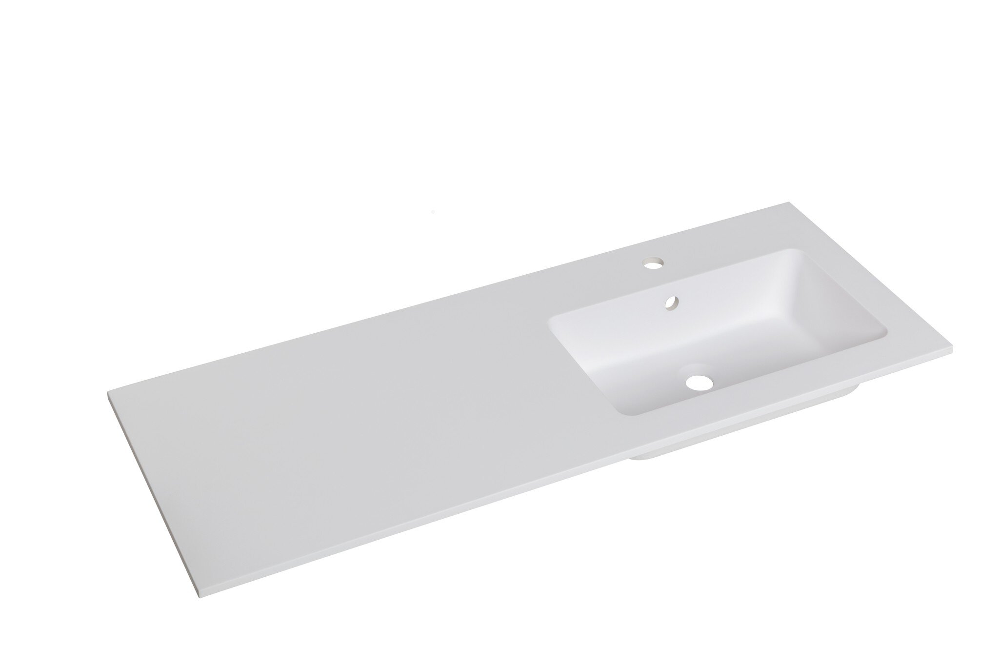 Lavabo Baho Bianco V mate 120x46 derecha (seno a 30 cm)