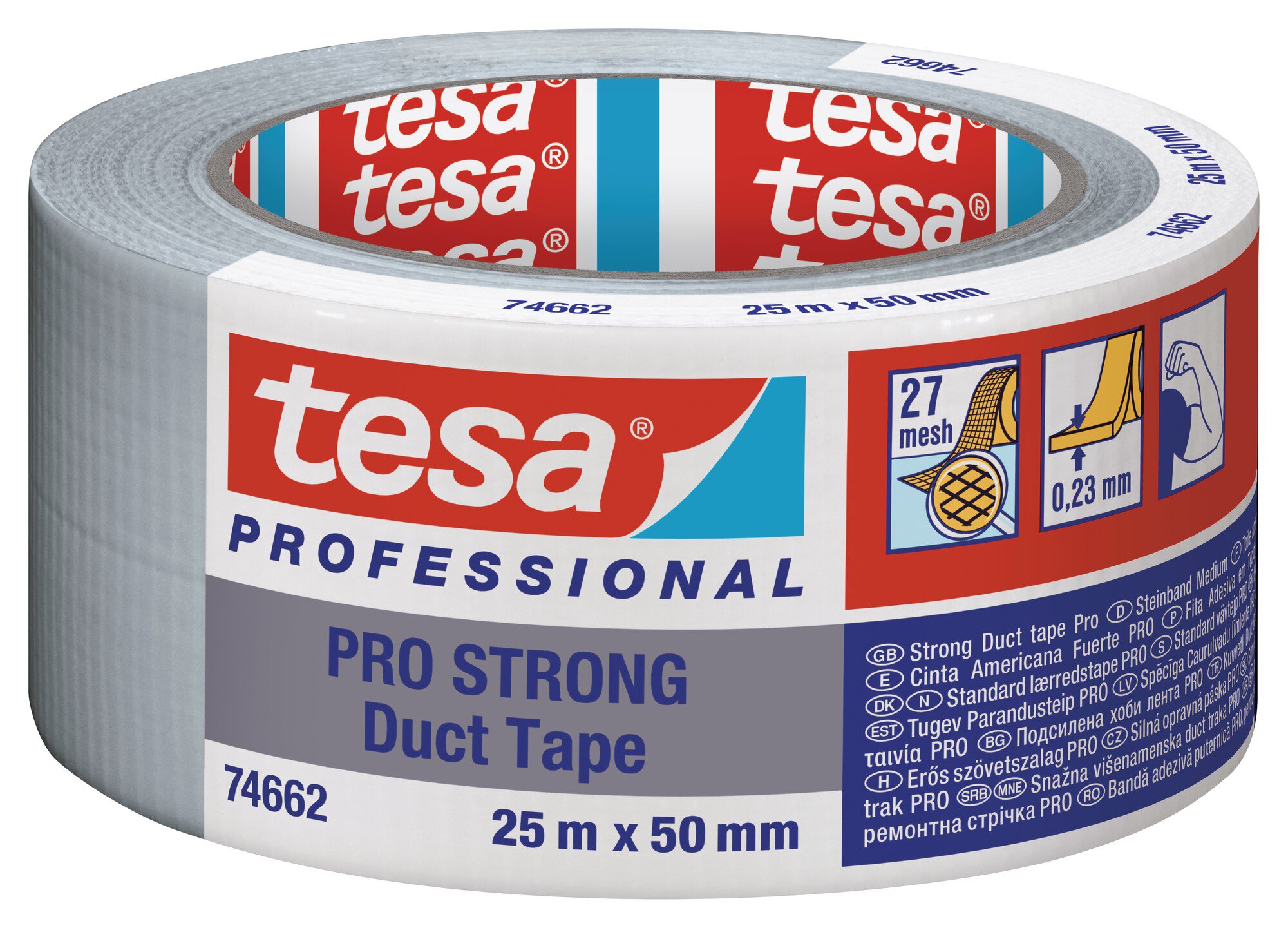 Pz. Tesa 66462 Cinta americana PRO Strong 25mx50mm gris 66462-00001-00