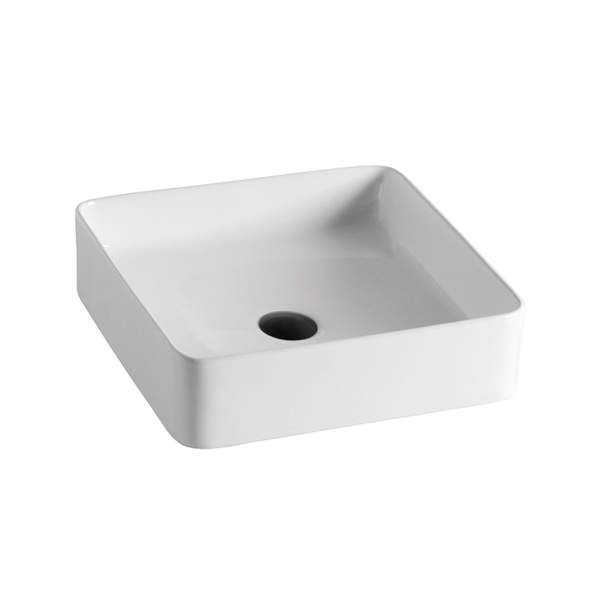 Lavabo Ópalo Baho cuadrado 36x36 blanco brillante