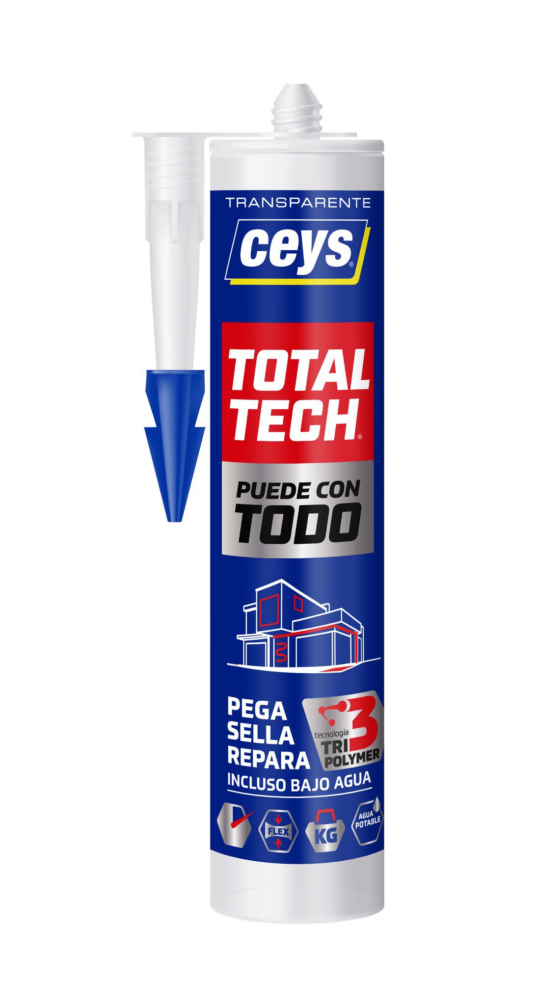 Cartucho masilla Ceys total tech transparente 290ML