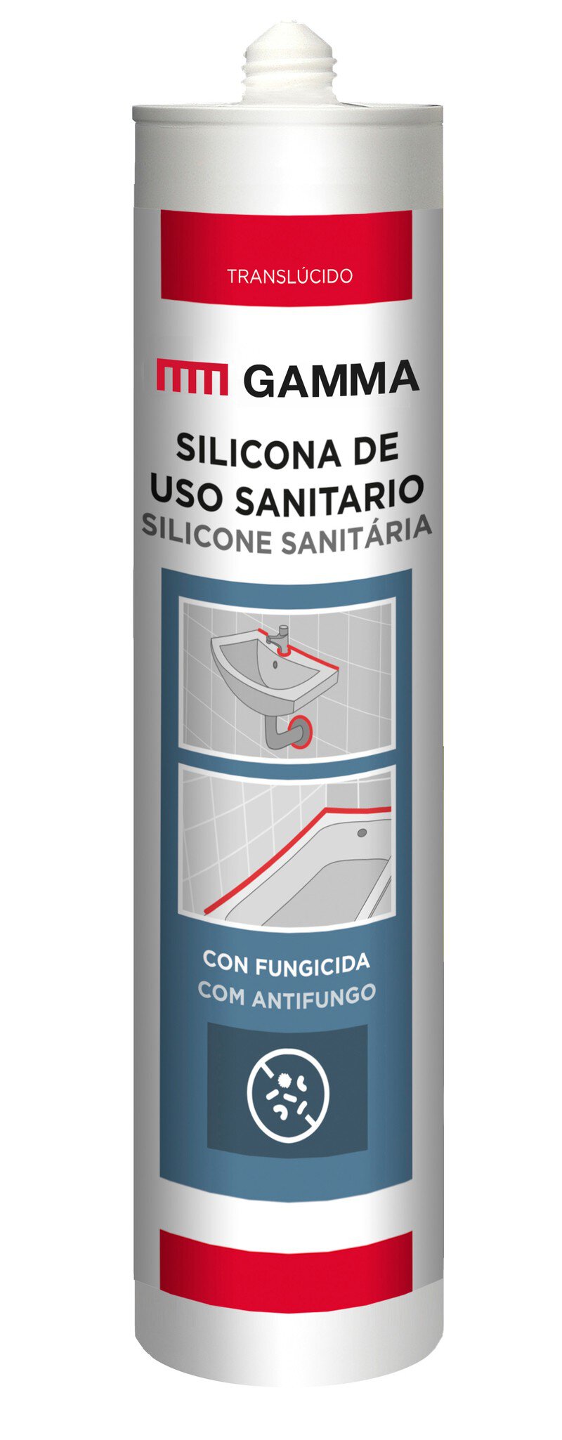 Cartucho Gamma silicona usos sanitario translucido 280ml