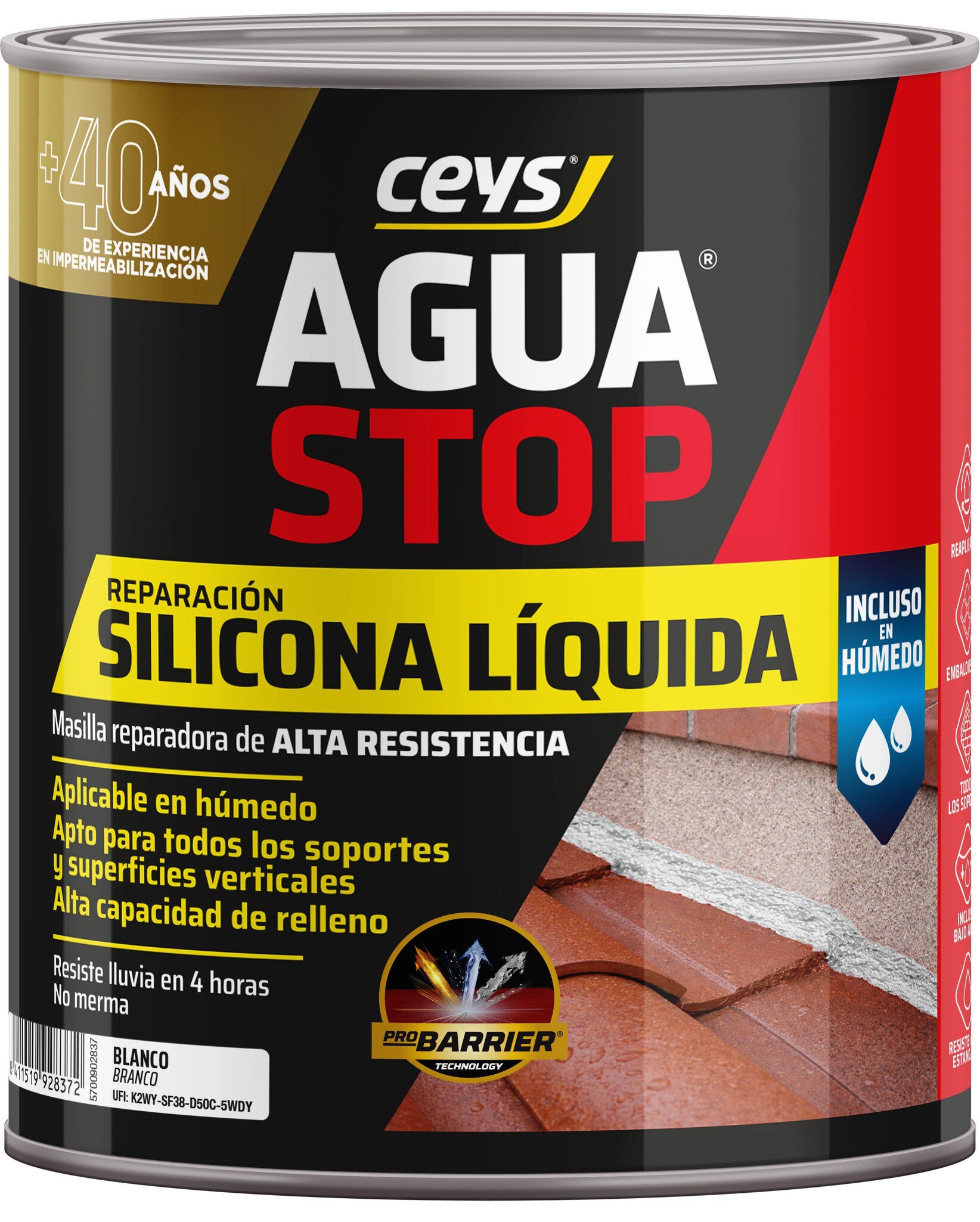 Cubo Ceys Aguastop silicona líquida blanco 1kg