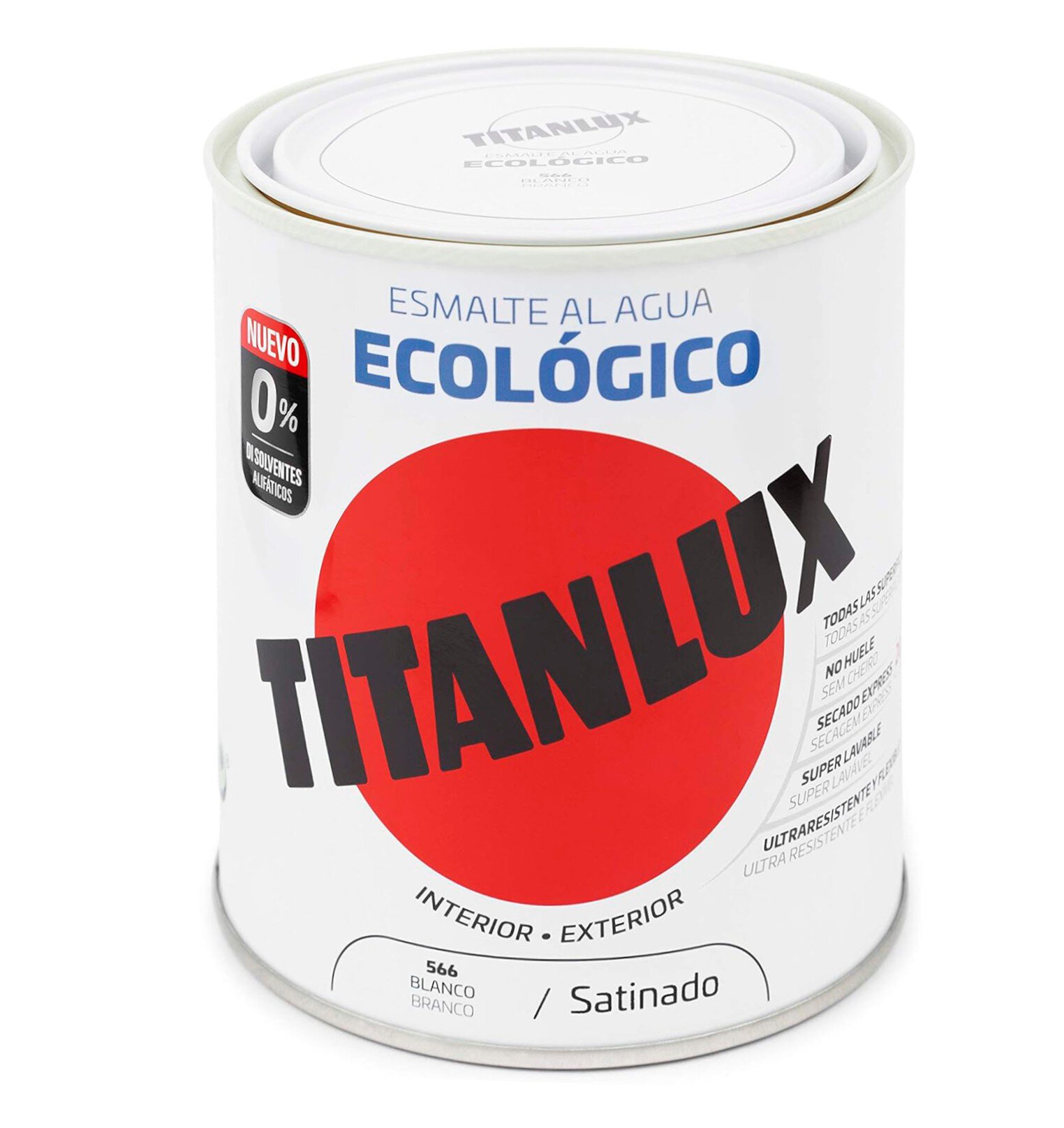 Bote Titanlux esmalte al agua eco satinado blanco 750ml