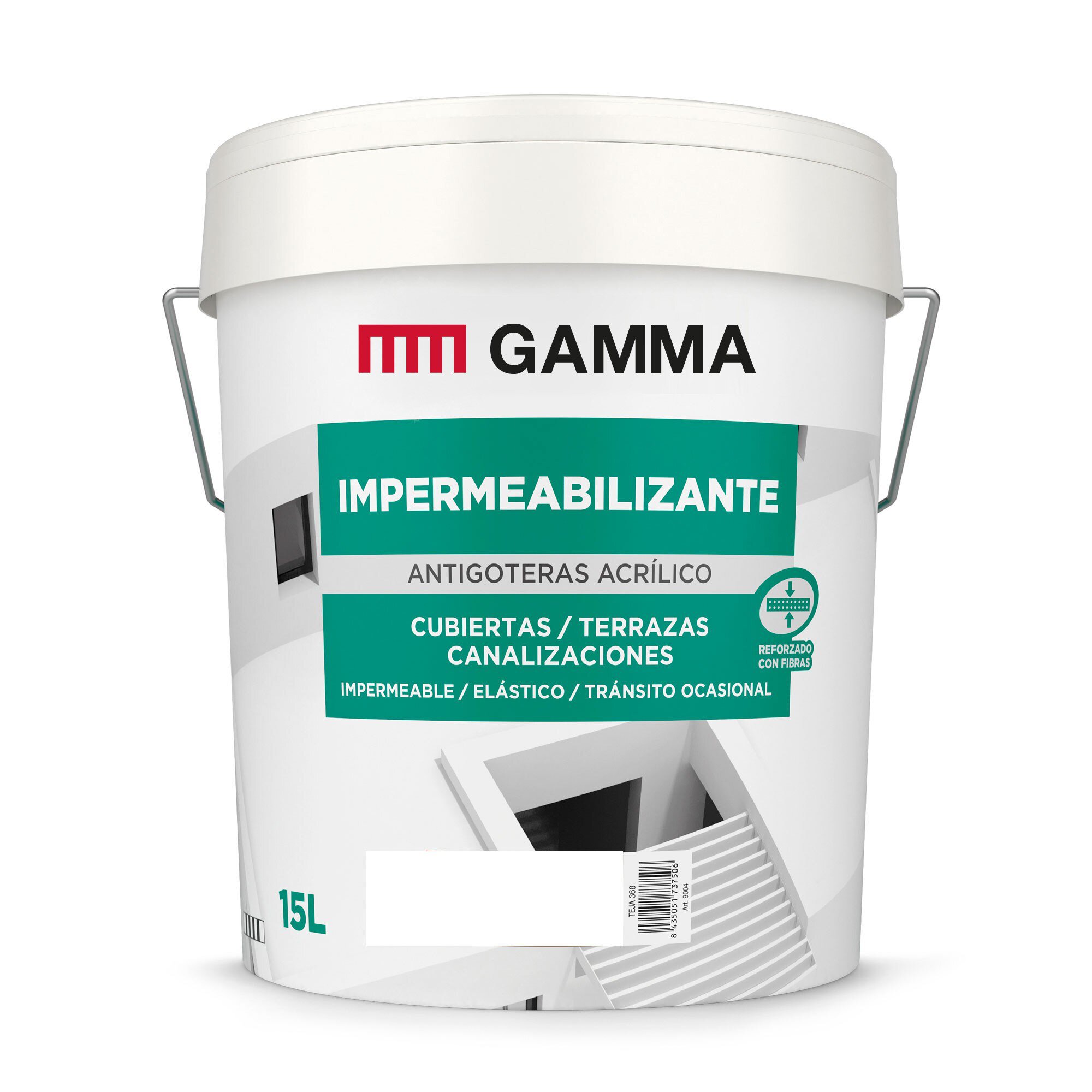 Bote Gamma pintura impermeab. antigoteras blanco 15l