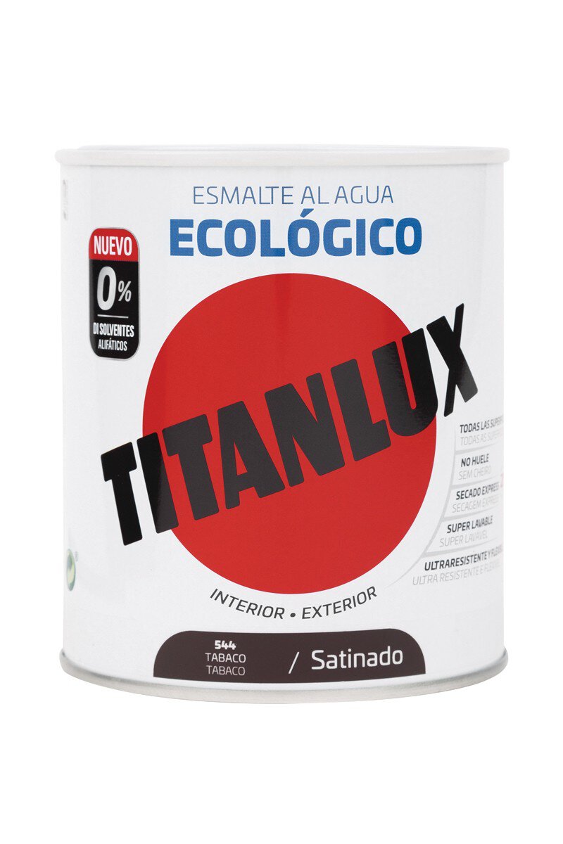 Bote Titanlux esmalte al agua eco satinado Tabaco 750ml