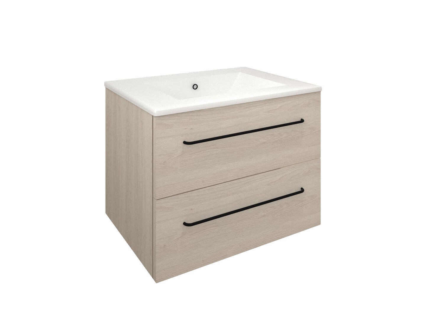 Mueble Lucid Tattom 2 cajones 60cm roble gladstone blanco