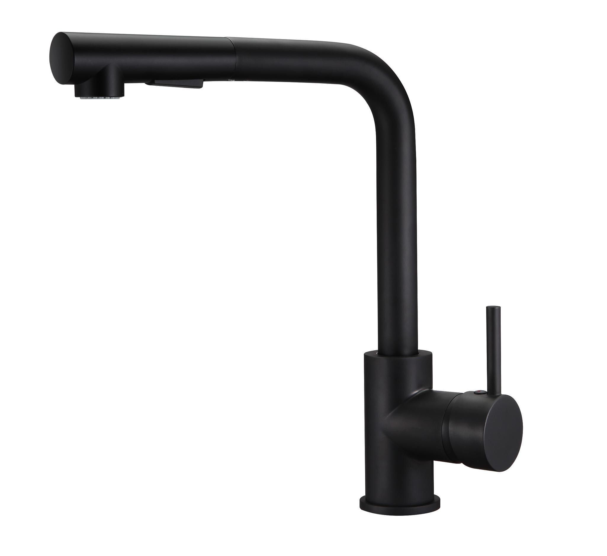 Grifo de cocina Baho Pull negro mate