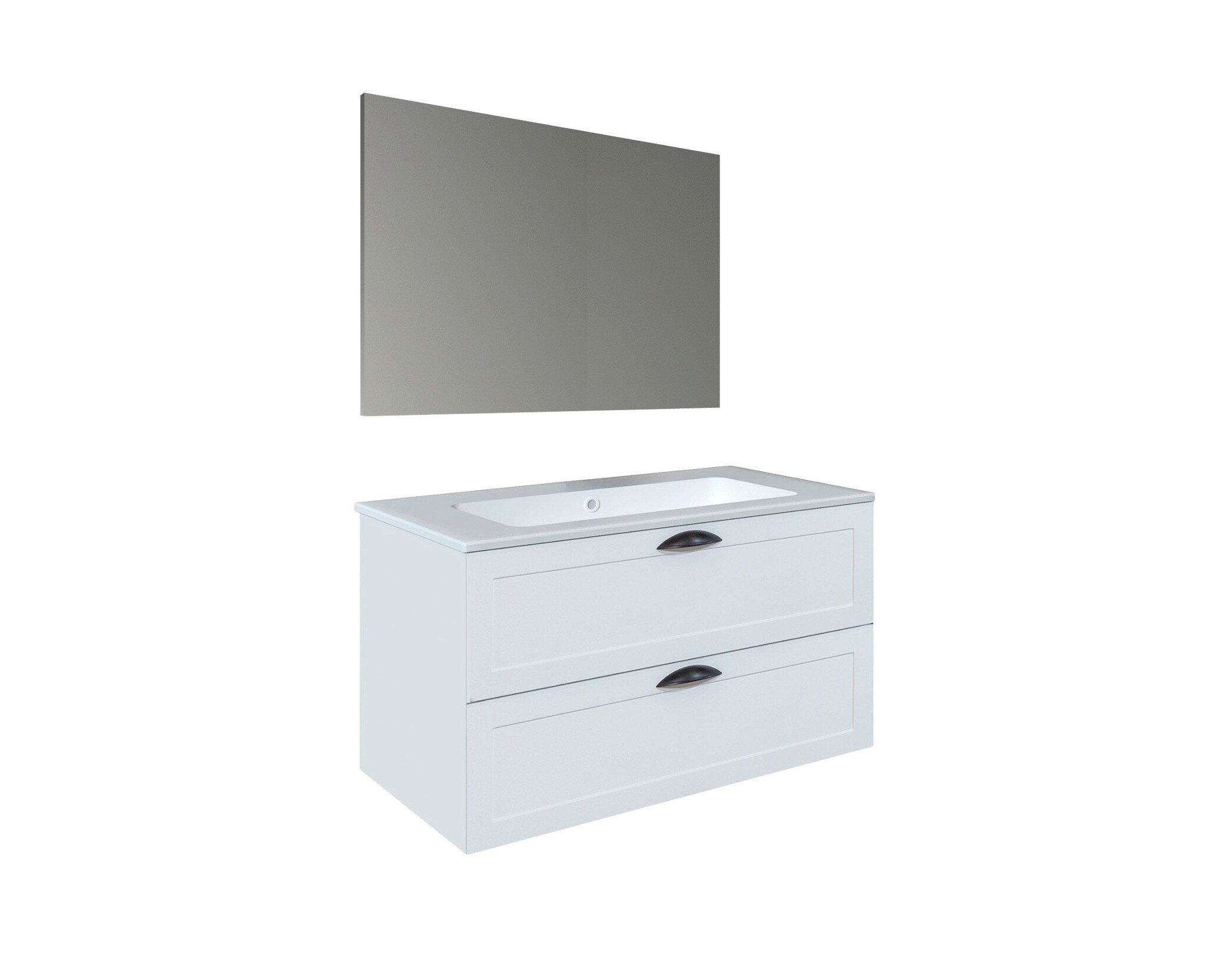 Conjunto Baho Basic 100 Century White (Espejo Liso)