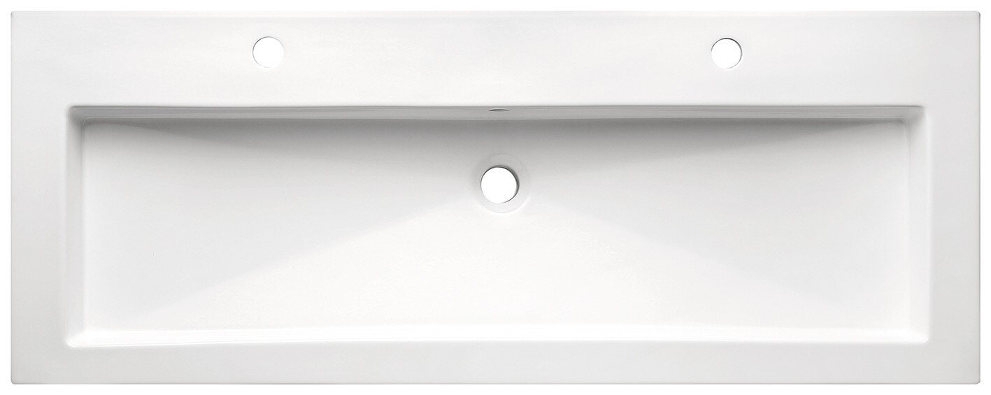 Lavabo Baho Prisma 121x46 1 seno 2 grifos
