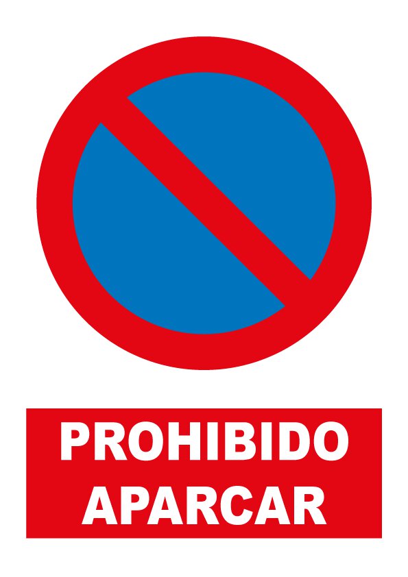Pz. Señal JG prohibido aparcar 30x40 cm
