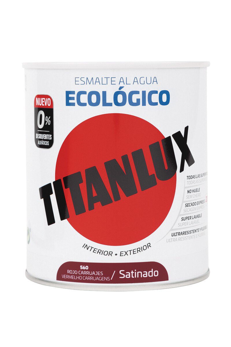 Bote Titanlux esmalte al agua eco satinado rojo carruaje 750ml
