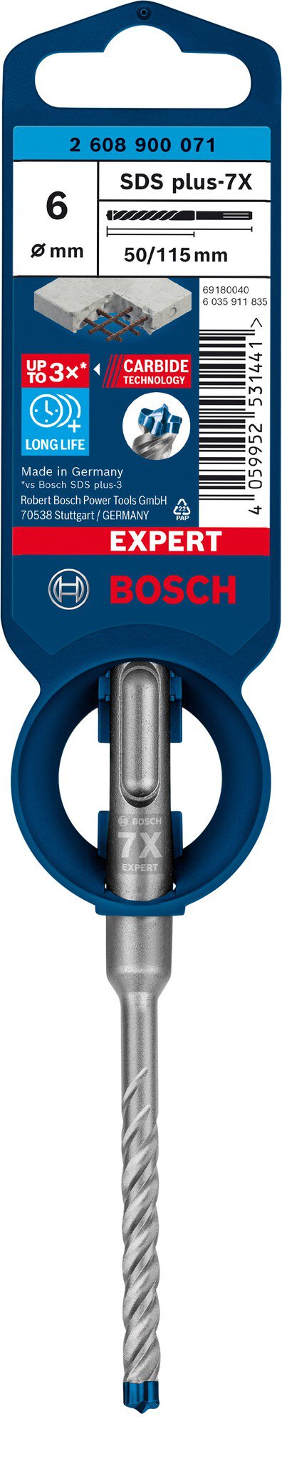 Pz.broca Bosch SDS-plus-7X 6x50x115