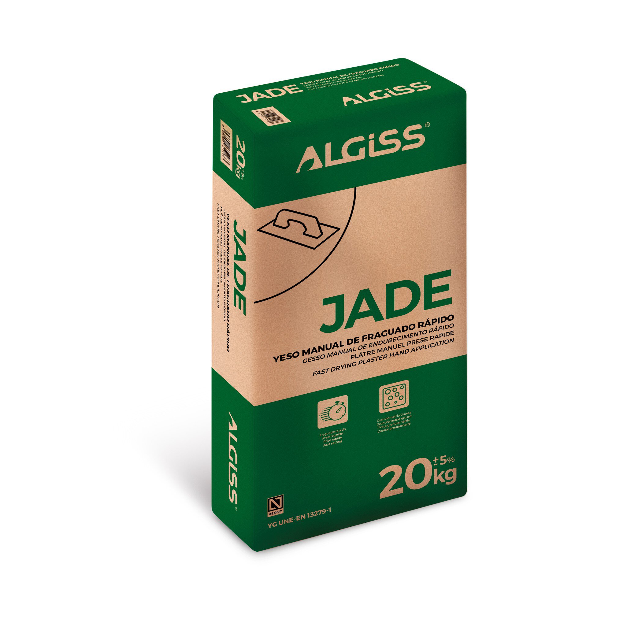 Saco yeso Algiss jade (20kg) manual rapido